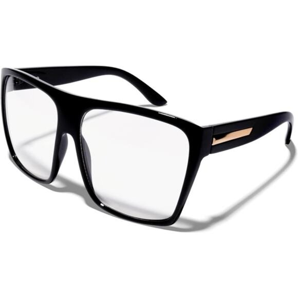 Oversized Flat Top Trendy Square Trapezoid Shape Fashion Mens Womens Sunglasses - Picture 1 of 5